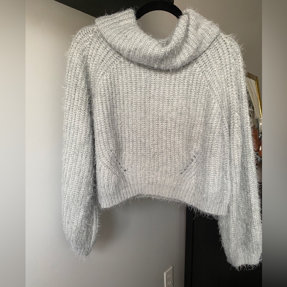 EUC Grey Cowl/Turtle Neck Knit Sweater by Main Strip